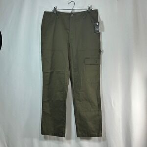 GUESS Mens Cargo Pants Olive Green Twill Button Fly Style M4YB65WE210 Size‎ 34